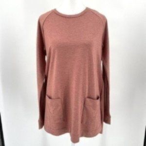 LOGO by Lori Goldstein Soft Jersey Knit Tunic Top Blouse Mauve Pink sz Small